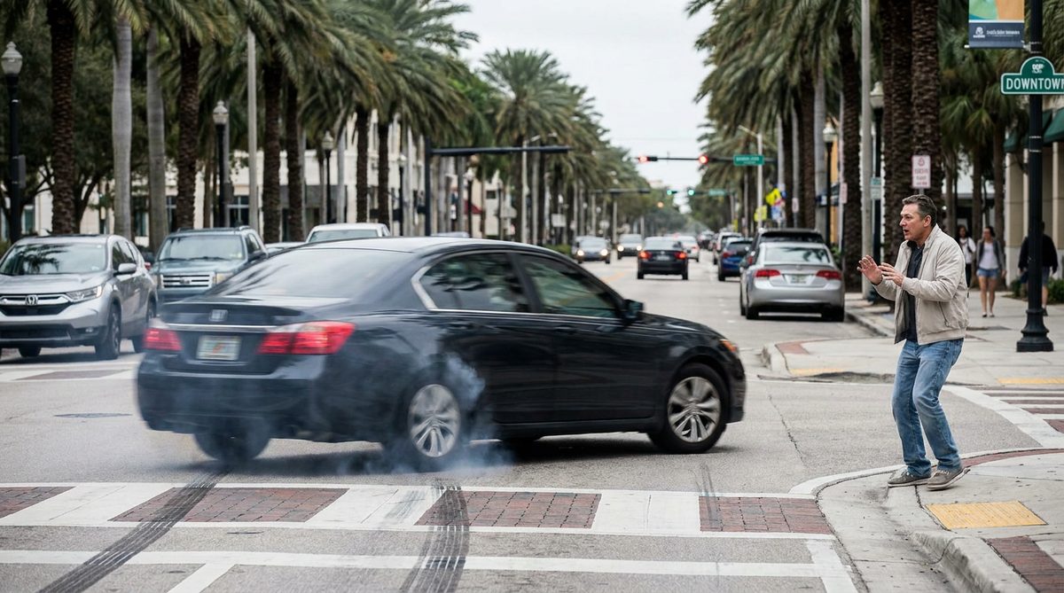 Pedestrian crosswalk in a Florida city street